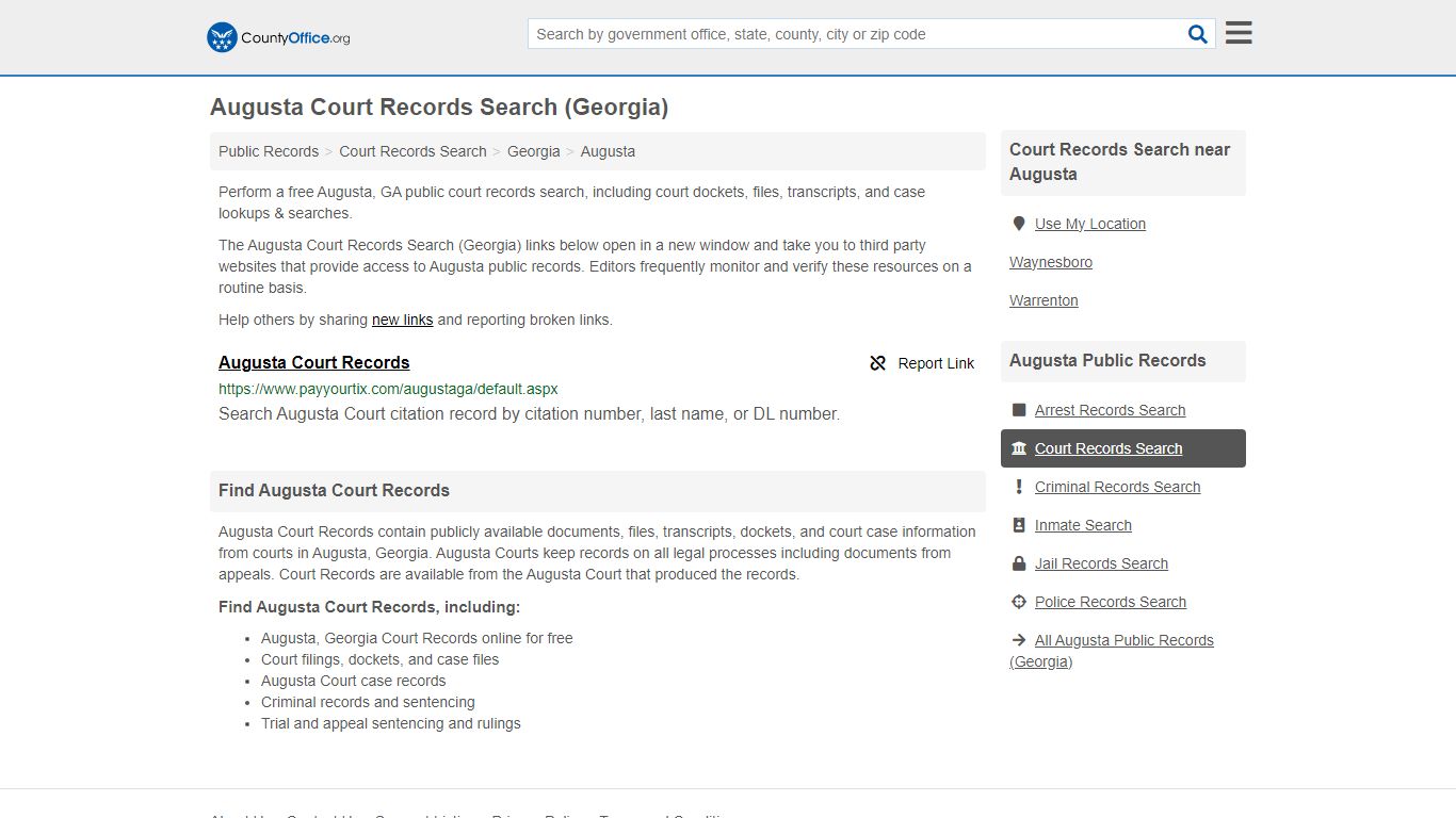 Court Records Search - Augusta, GA (Adoptions, Criminal, Child Support ...