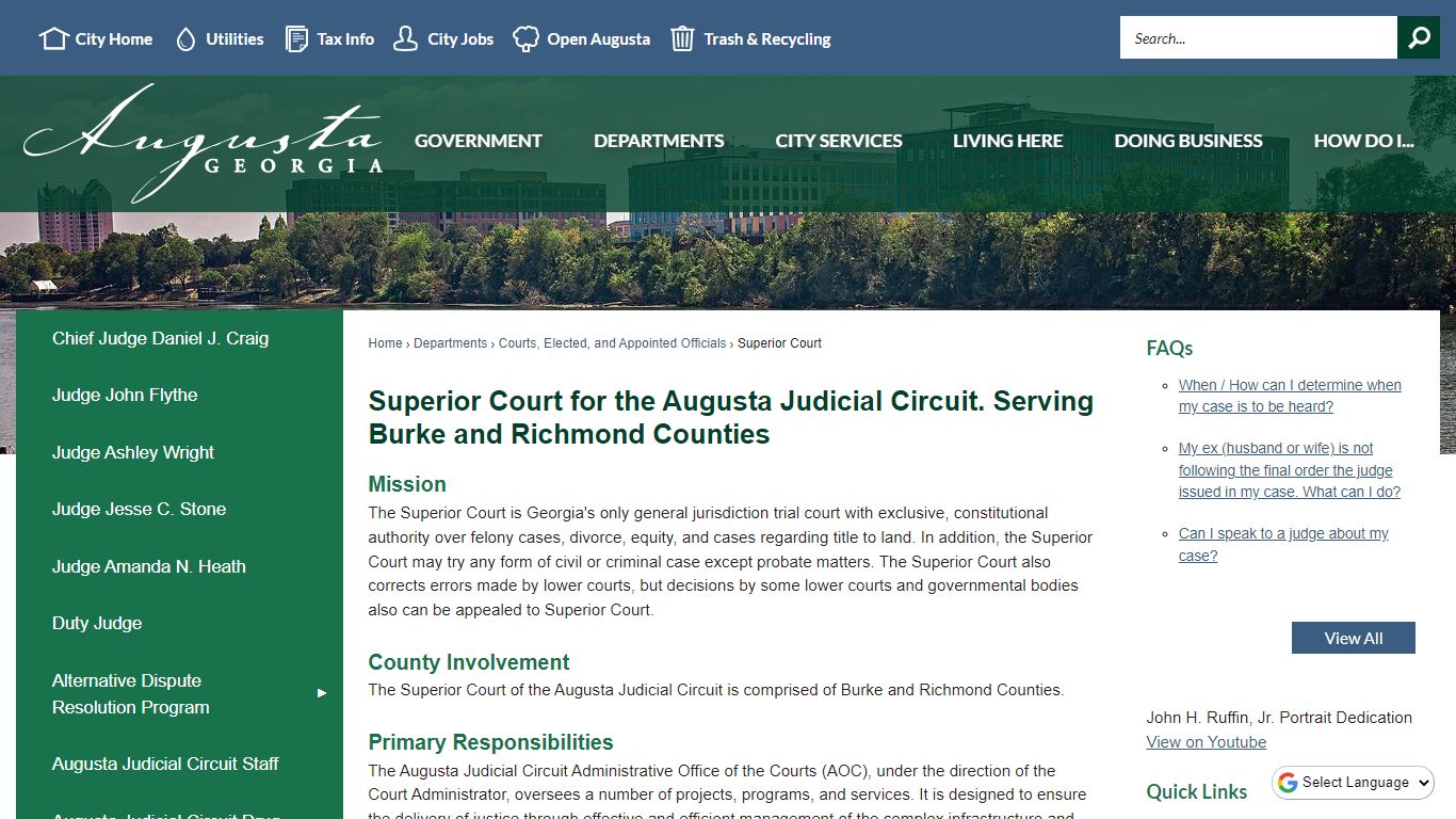 Superior Court for the Augusta Judicial Circuit. Serving Burke and ...